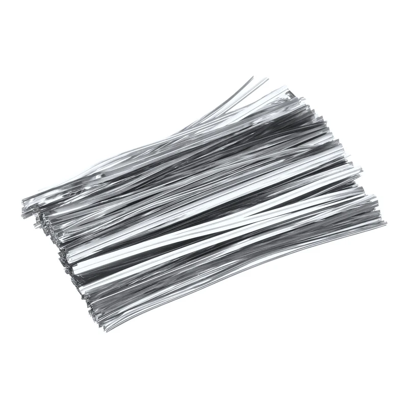 300 Pcs 6" Metal Twist Ties for Bread Candy Treat Bag, Silver