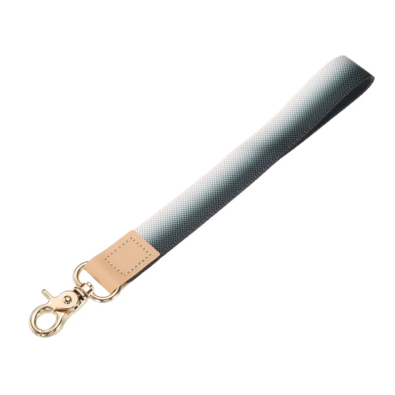 Wrist Lanyard Keychain, Braided Wristlet Strap with Gold Clasp, Gradient