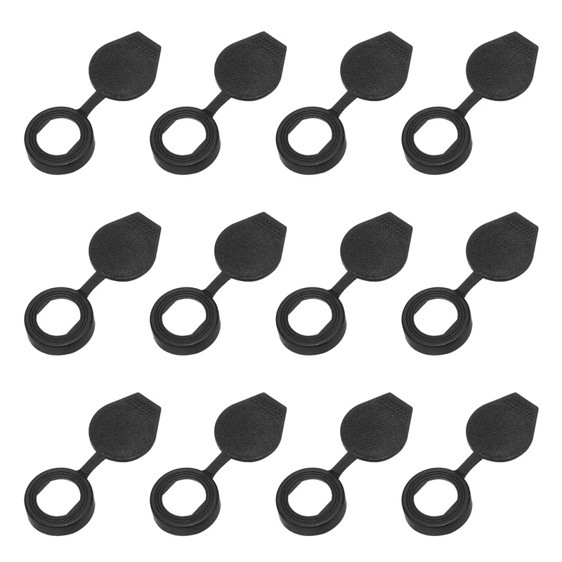 12Pcs Door Lock Dust Cover 16mm Panel Cam Lock Dust Cover Waterproof Black