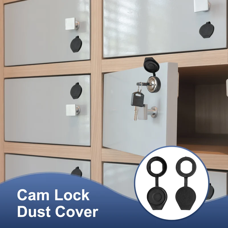 12Pcs Door Lock Dust Cover 21mm Panel Cam Lock Dust Cover Waterproof Black