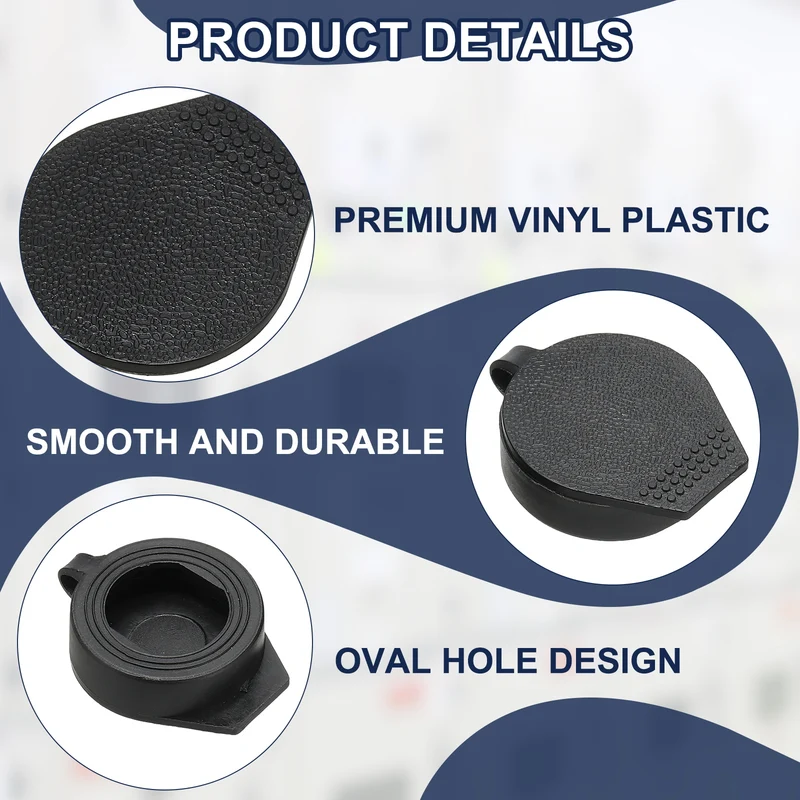 9Pcs Door Lock Dust Cover 16mm Panel Cam Lock Dust Cover Waterproof Black