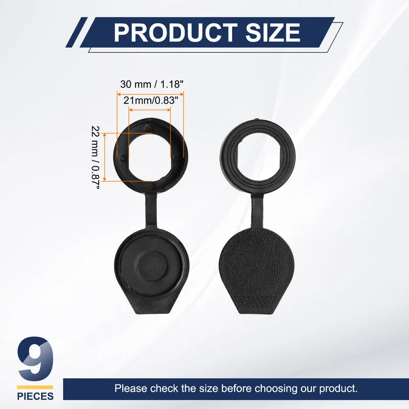 9Pcs Door Lock Dust Cover 21mm Panel Cam Lock Dust Cover Waterproof Black