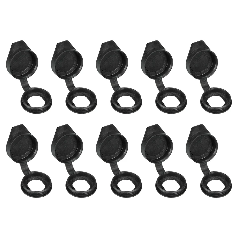 19mm Door Lock Dust Cover, 10 Pack Plastic Waterproof Keys Panel Cam Lock Dust Cover Cap for 19mm Cam Lock, Black