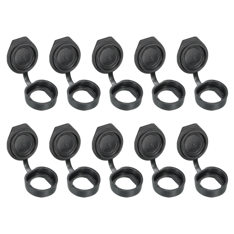 19mm Door Lock Dust Cover, 10 Pack PE Plastic Waterproof Keys Panel Cam Lock Dust Cover Caps for 19mm Cam Lock, Black