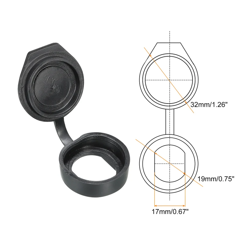19mm Door Lock Dust Cover, 10 Pack PE Plastic Waterproof Keys Panel Cam Lock Dust Cover Caps for 19mm Cam Lock, Black