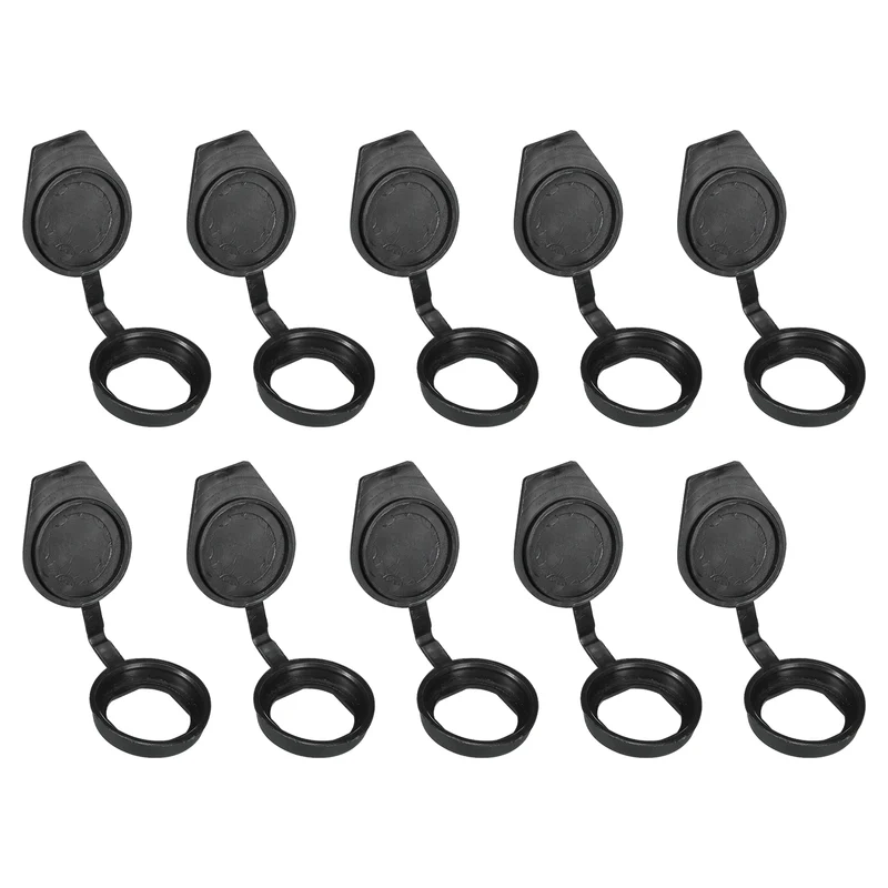 22mm Door Lock Dust Cover, 10 Pack PE Plastic Waterproof Keys Panel Cam Lock Dust Cover Cap for 22mm Cam Lock, Black