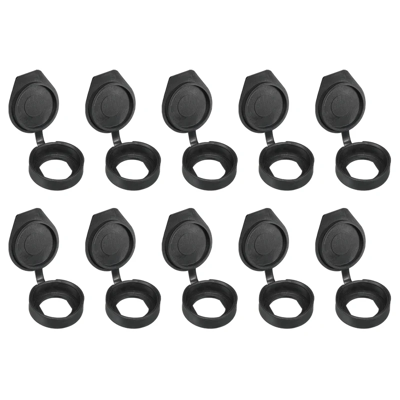 22mm Door Lock Dust Cover, 10 Pack PE Plastic Waterproof Keys Panel Cam Lock Dust Cover Caps for 22mm Cam Lock, Black