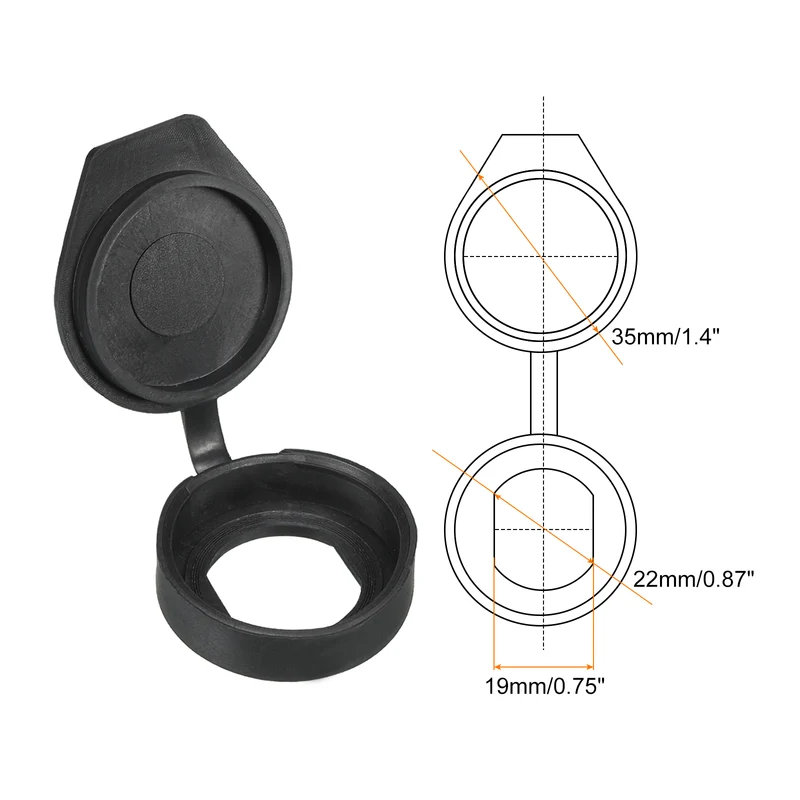 22mm Door Lock Dust Cover, 10 Pack PE Plastic Waterproof Keys Panel Cam Lock Dust Cover Caps for 22mm Cam Lock, Black