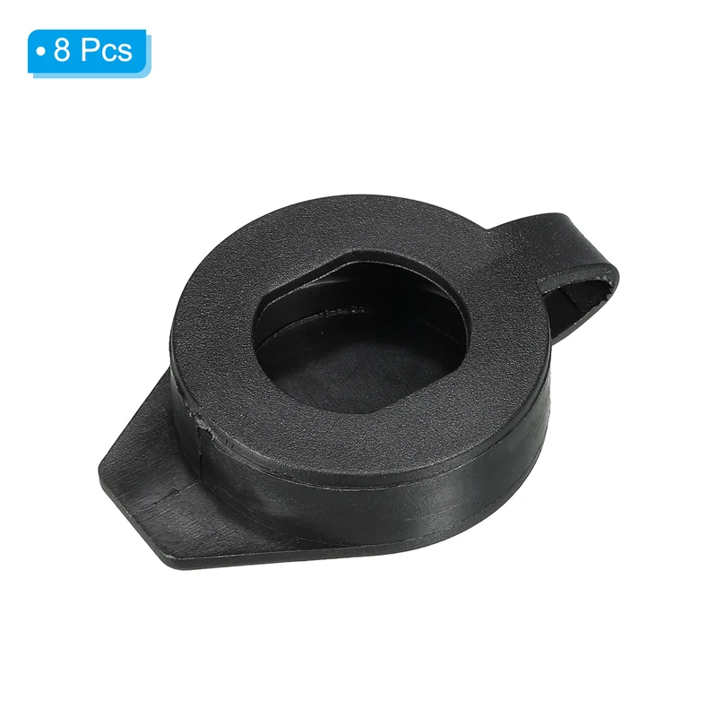 19mm Door Lock Dust Cover, 8 Pack PE Plastic Waterproof Keys Panel Cam Lock Dust Cover Caps for 19mm Cam Lock Black
