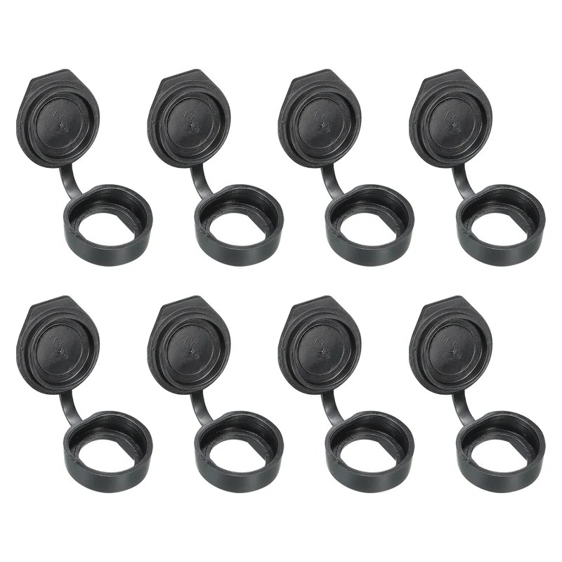 19mm Door Lock Dust Cover, 8 Pack Plastic Waterproof Cam Lock Dust Cover Black