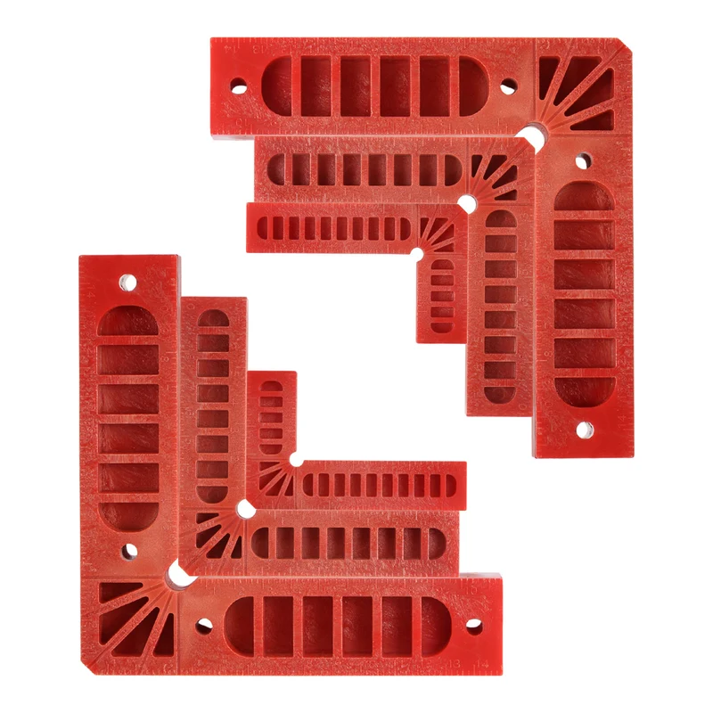 6pcs 90 Degree Positioning Squares 3"/4"/6" Right Angle Corner Clamps, Red