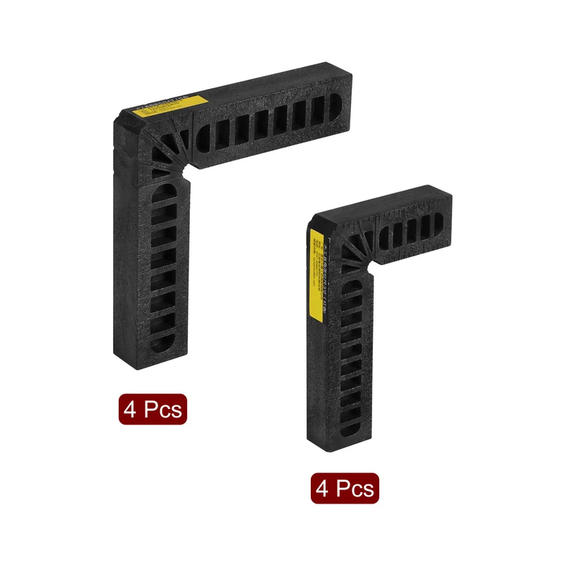 8pcs 90 Degree Positioning Squares 3"/4" Right Angle Corner Clamps, Black