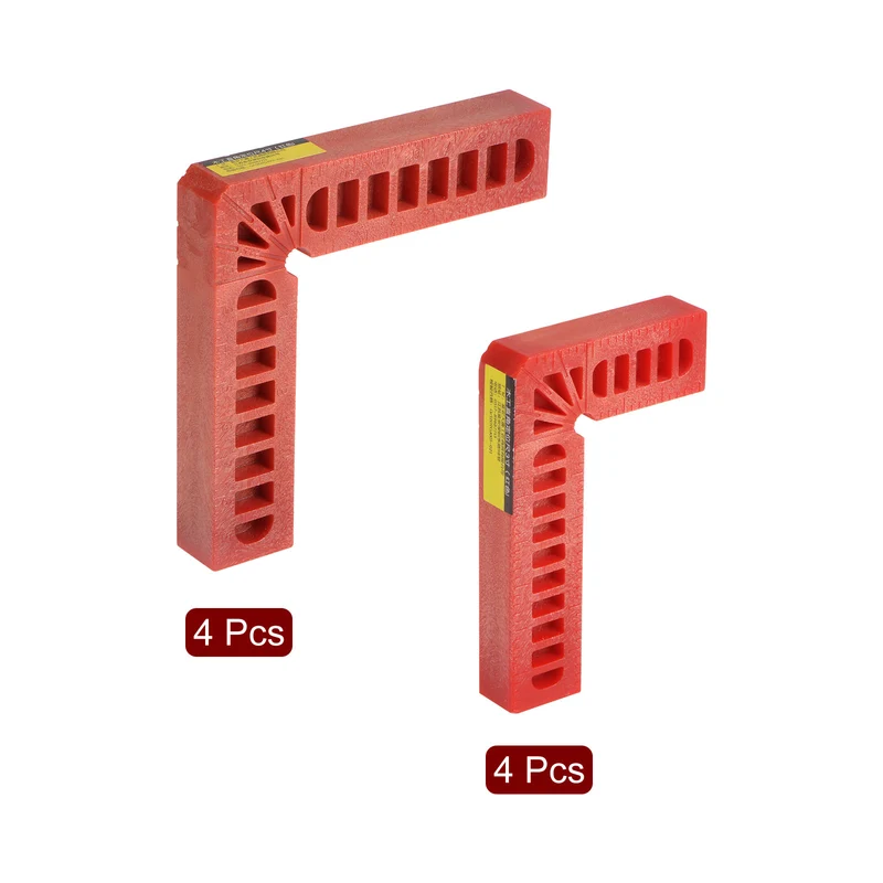 8pcs 90 Degree Positioning Squares 3"/4" Right Angle Corner Clamps, Red