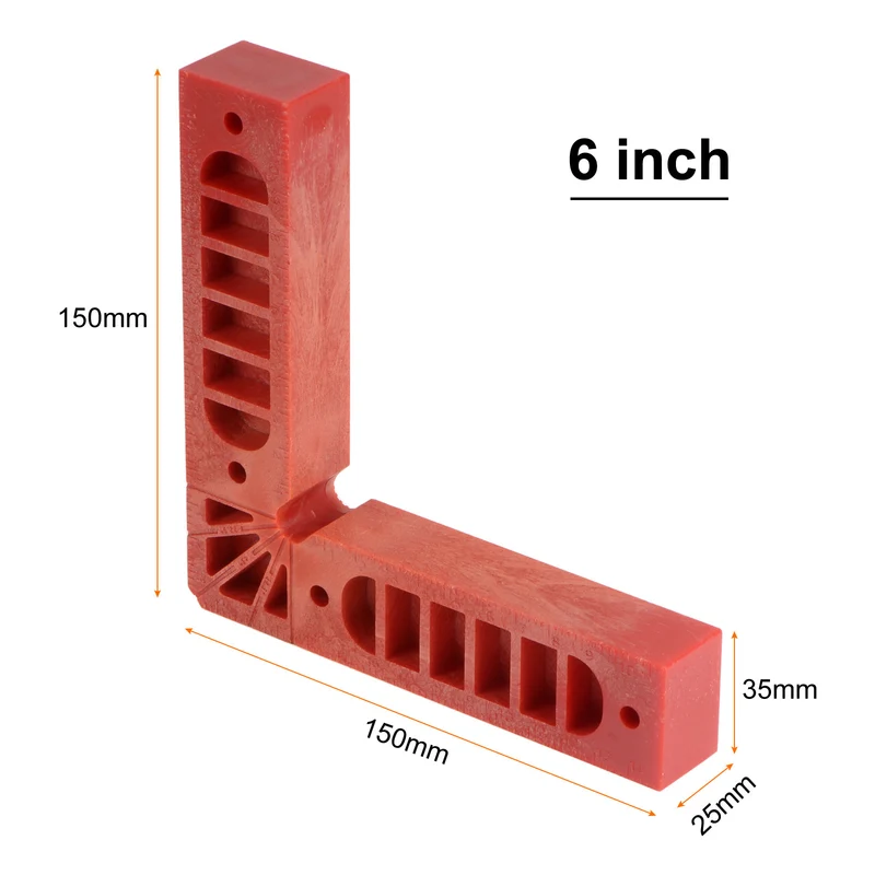 2pcs Positioning Squares Right Angle Clamp 150x150mm 90 Degree Corner Clamp, Red