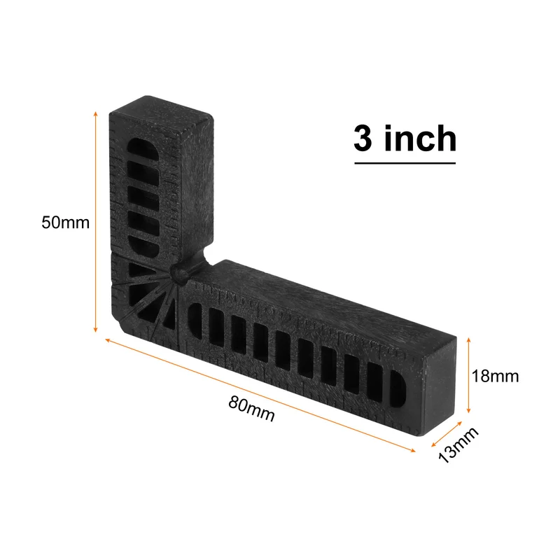8pcs 90 Degree Positioning Squares 3"x2" Right Angle Corner Clamps, Black
