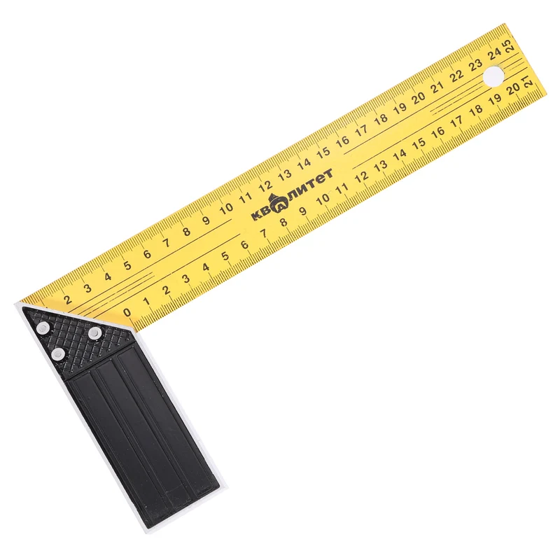 10 Inch Woodworking Square Ruler Metal Metric Try Square, Yellow Black