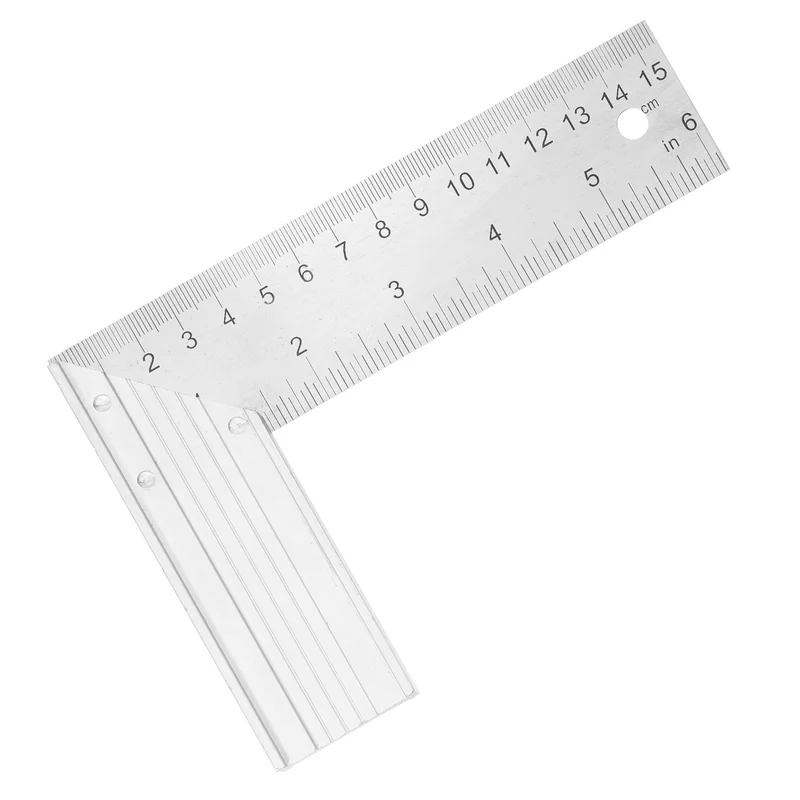 6" Woodworking Square Ruler Stainless Steel Try Square with Alloy Handle