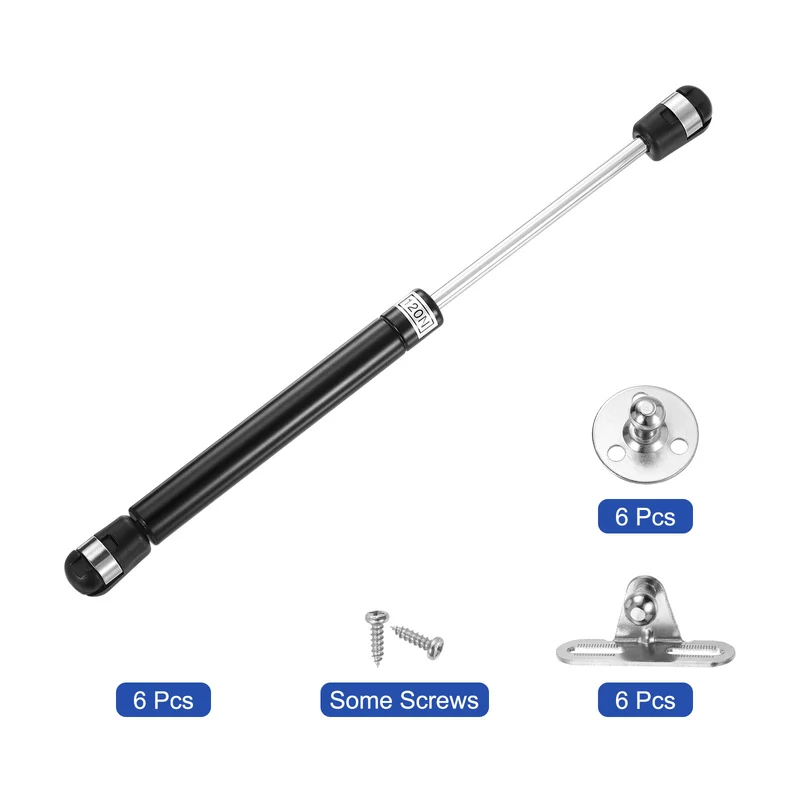 10 Inch 120N/26lb Gas Shock Strut Lift Support, (Black, Set of 6)