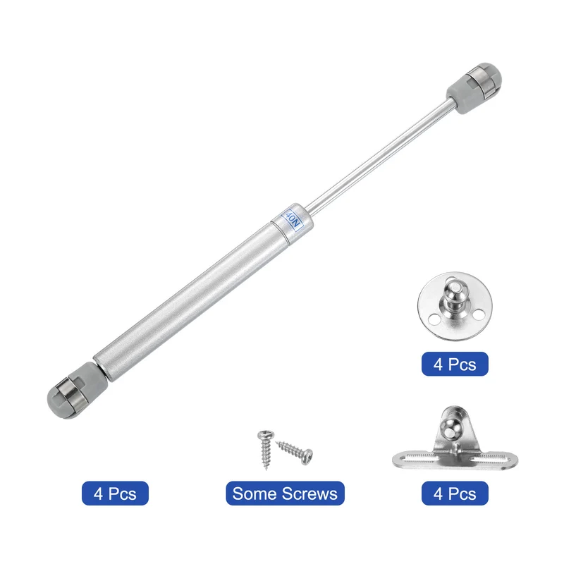 10 Inch 40N/9lb Gas Shock Strut Lift Support, (Silver, Set of 4)