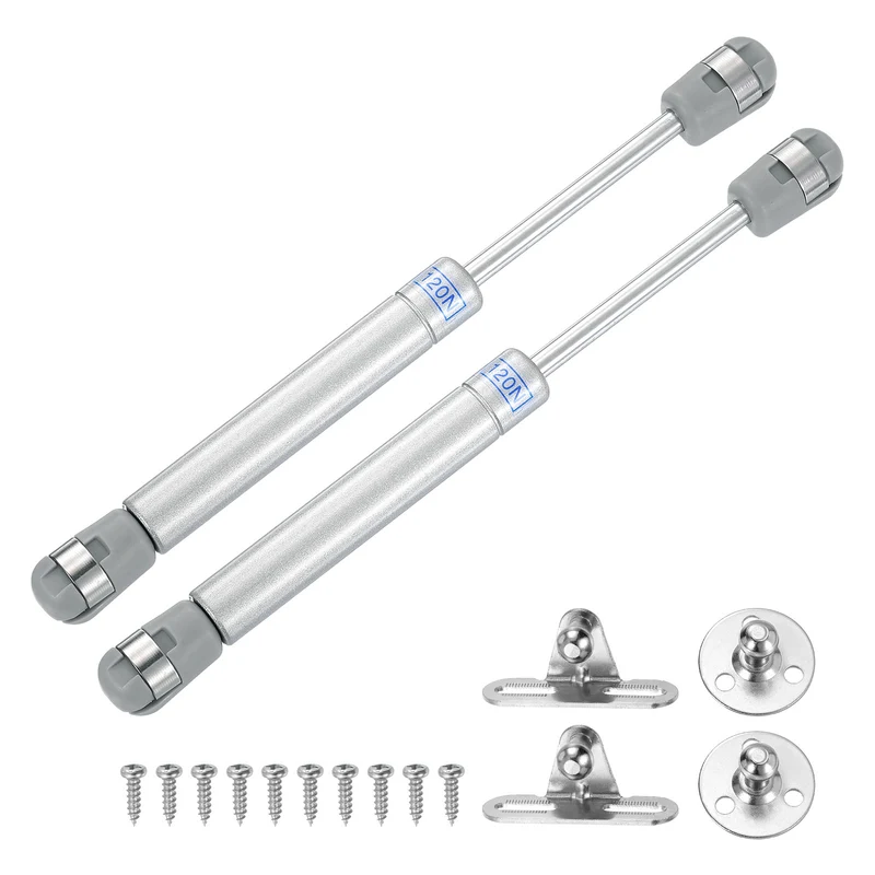 8 Inch 120N/26lb Gas Shock Strut Lift Support, (Silver, Set of 10)