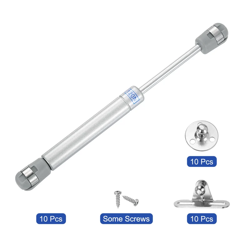 8 Inch 120N/26lb Gas Shock Strut Lift Support, (Silver, Set of 10)