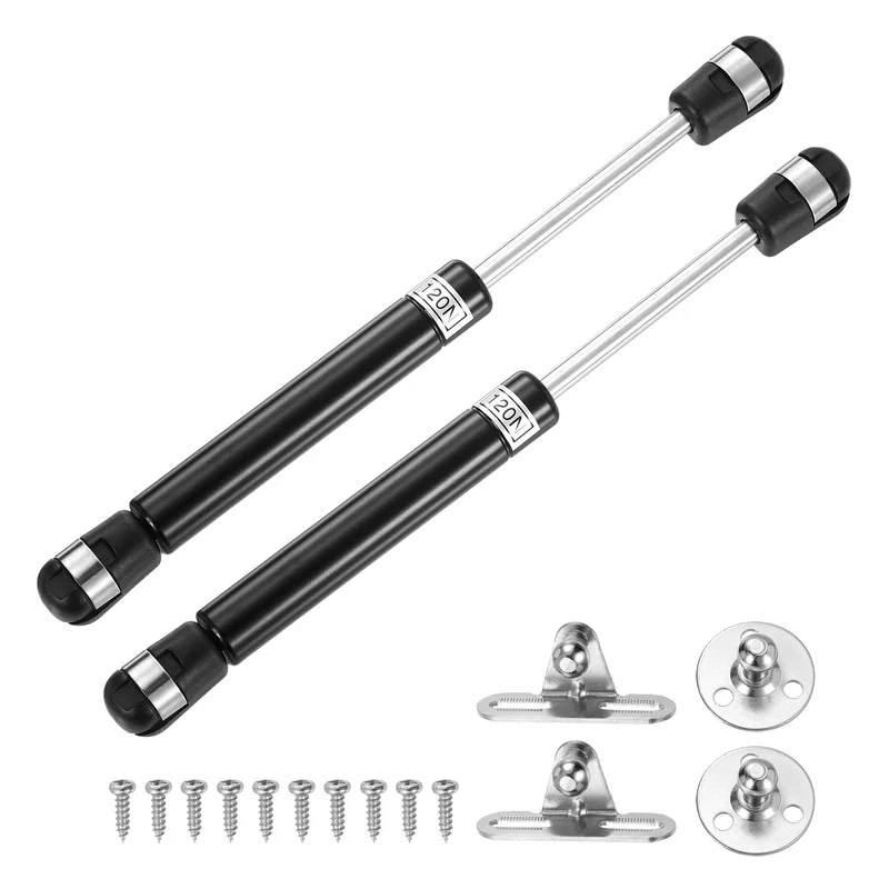 8 Inch 120N/26lb Gas Shock Strut Lift Support, (Black, Set of 4)