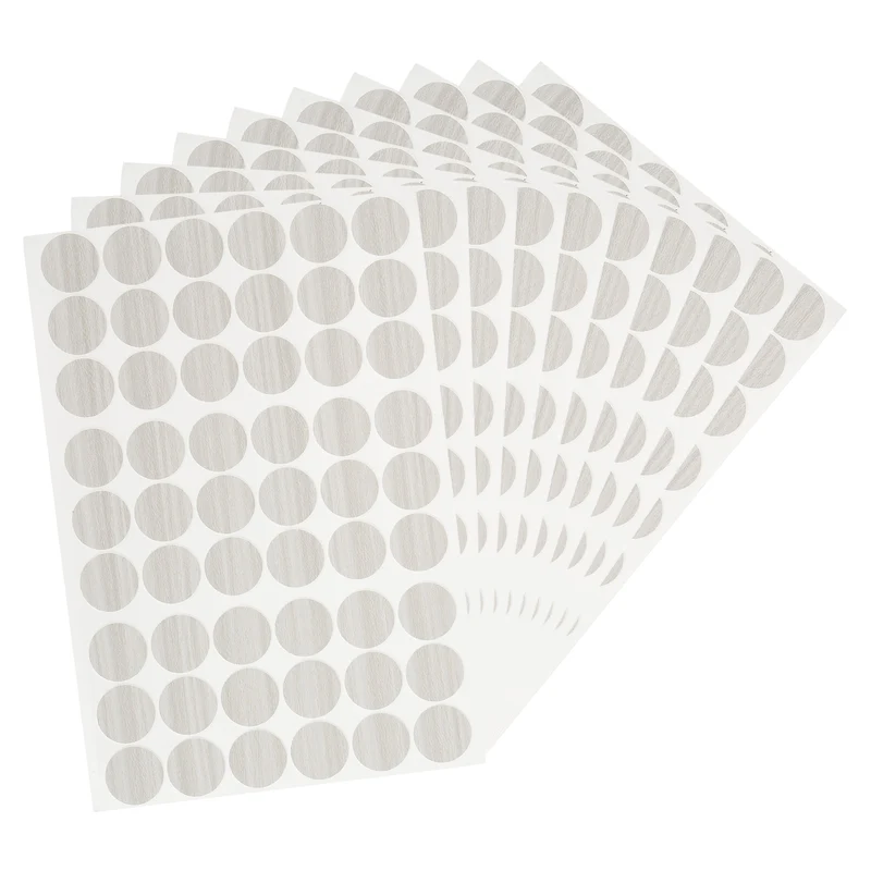 10 Sheet/540Pcs 21mm Dia Screw Hole Cover Stickers Grey White