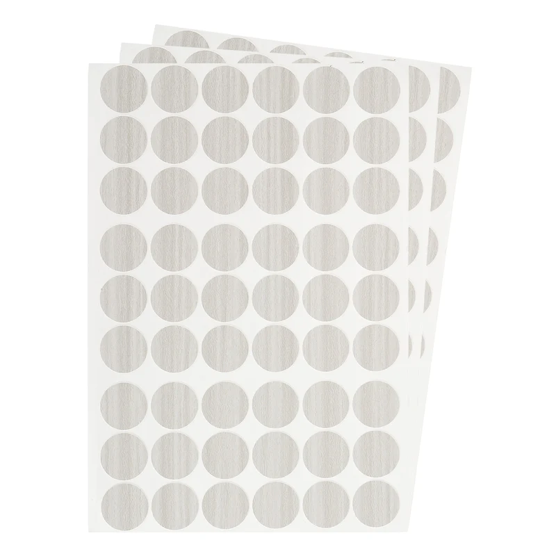3 Sheet/162Pcs 21mm Dia Screw Hole Cover Stickers Grey White
