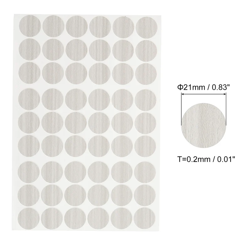 1 Sheet/54Pcs 21mm Dia Screw Hole Cover Stickers Grey White