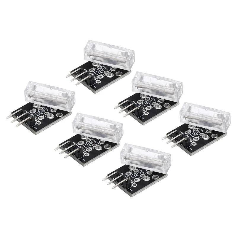 6 Pcs KY-031 Knock Sensor Module, 5V 3 Pin, Black