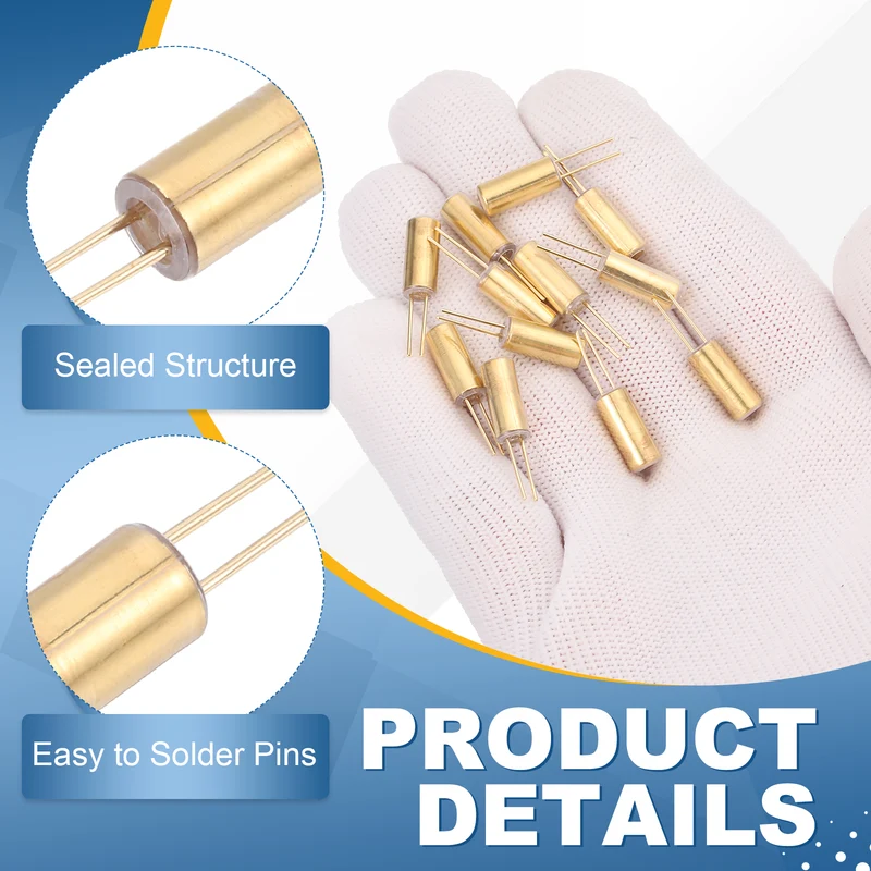 12Pcs SW-520D Metal Ball Tilt Shaking Vibration Sensor 12V 20mA, Golden