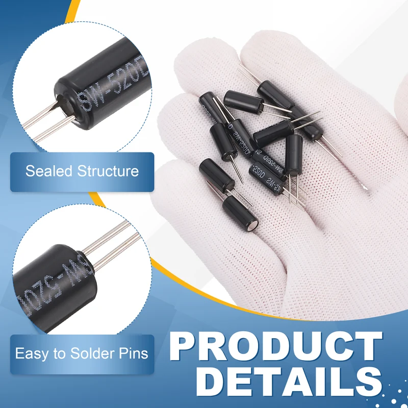 24Pcs SW-520D Metal Ball Tilt Shaking Vibration Sensor 12V 20mA, Black/Silver