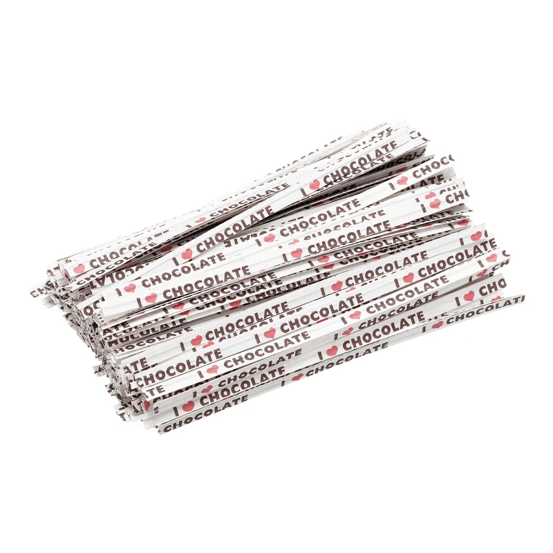 300 Pcs 4" Kraft Paper Twist Ties for Bread Candy Treat Bag, White/Brown