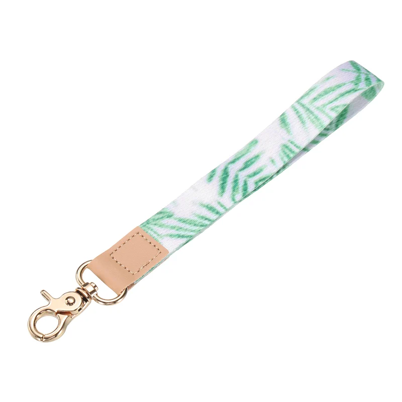 Wrist Lanyard Keychain, Braided Wristlet Strap with Gold Clasp, Sprout Green