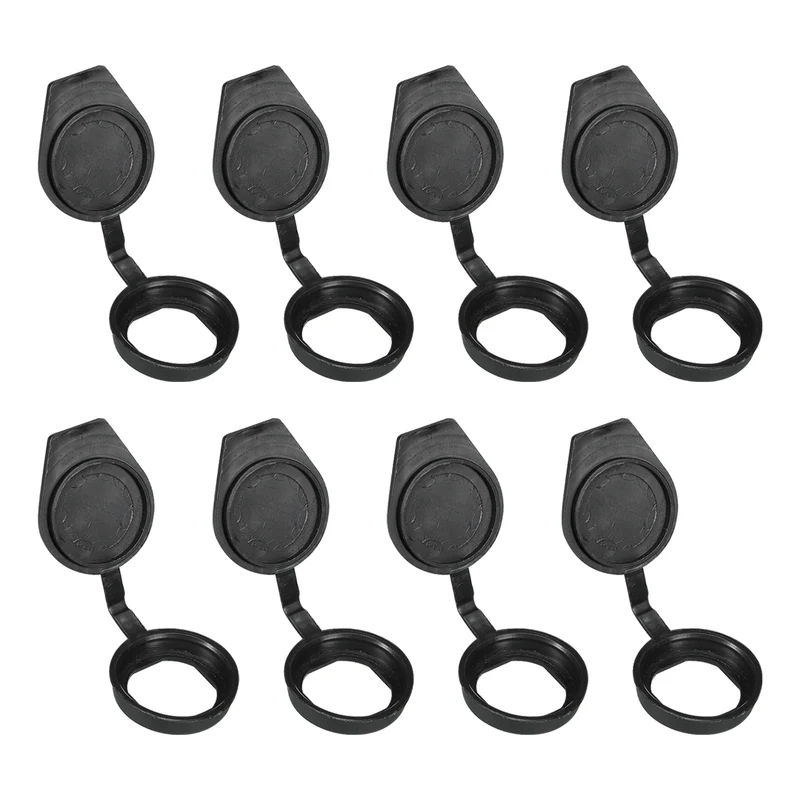 22mm Door Lock Dust Cover, 8 Pack PE Plastic Waterproof Keys Panel Cam Lock Dust Cover Cap for 22mm Cam Lock, Black