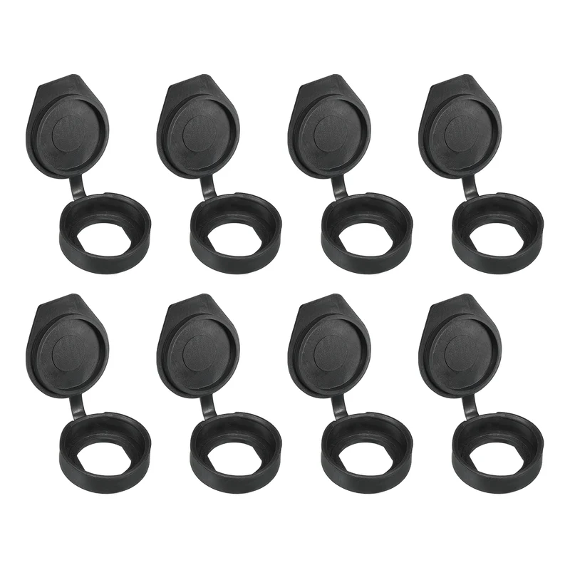22mm Door Lock Dust Cover, 8 Pack Plastic Waterproof Cam Lock Dust Cover Black