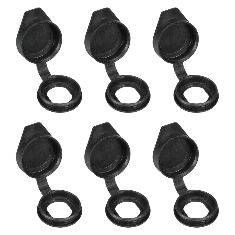 19mm Door Lock Dust Cover, 6 Pack PE Plastic Waterproof Keys Panel Cam Lock Dust Cover Cap for 19mm Cam Lock, Black