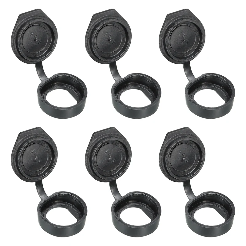 19mm Door Lock Dust Cover, 6 Pack PE Plastic Waterproof Keys Panel Cam Lock Dust Cover Caps for 19mm Cam Lock, Black