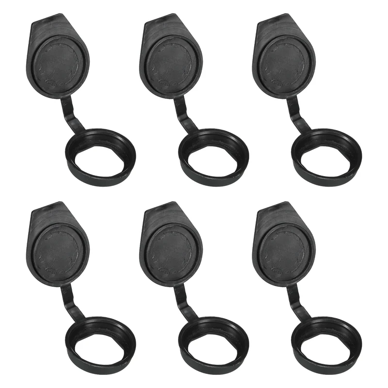 22mm Door Lock Dust Cover, 6 Pack PE Plastic Waterproof Keys Panel Cam Lock Dust Cover Cap for 22mm Cam Lock, Black