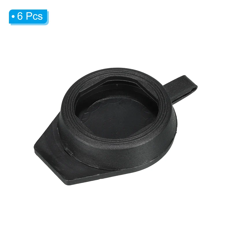22mm Door Lock Dust Cover, 6 Pack PE Plastic Waterproof Keys Panel Cam Lock Dust Cover Cap for 22mm Cam Lock, Black