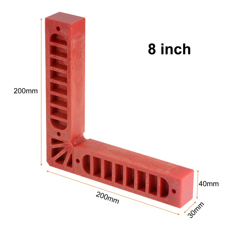 90 Degree Positioning Squares 8"x8" Right Angle Corner Clamps, Red