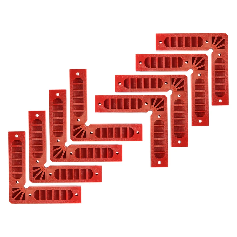 8pcs 90 Degree Positioning Squares 6"x6" Right Angle Corner Clamps, Red