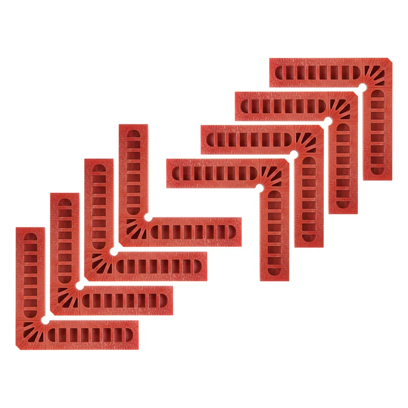8pcs 90 Degree Positioning Squares 4"x4" Right Angle Corner Clamps, Red