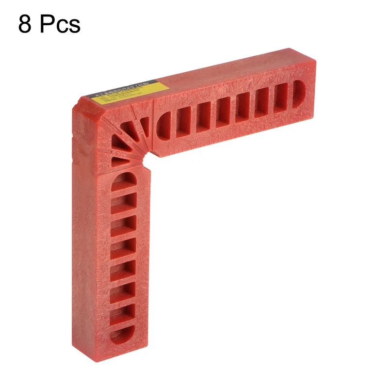8pcs 90 Degree Positioning Squares 4"x4" Right Angle Corner Clamps, Red