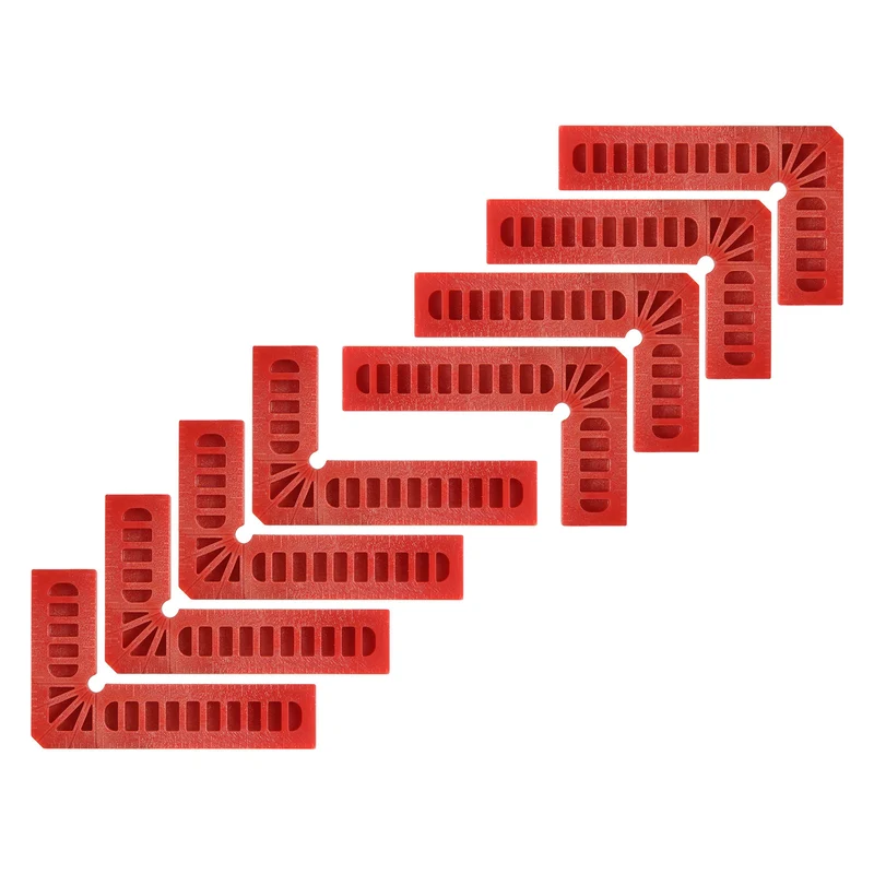 8pcs 90 Degree Positioning Squares 3"x2" Right Angle Corner Clamps, Red