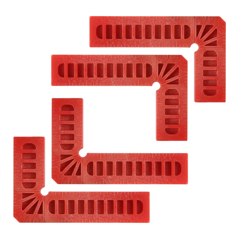 4pcs 90 Degree Positioning Squares 3"x2" Right Angle Corner Clamps, Red