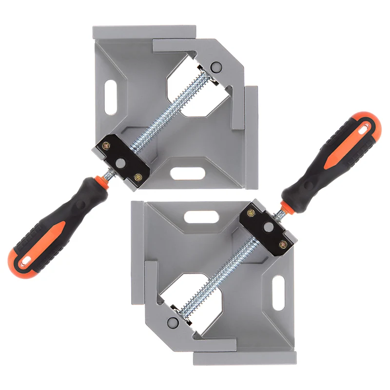 Corner Clamp 90 Degree Right Angle Clamp Set for Woodworking 2pcs Silver