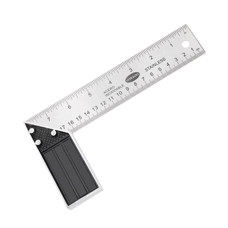 8"/200mm Stainless Steel Woodworking Try Square with Aluminium Handle