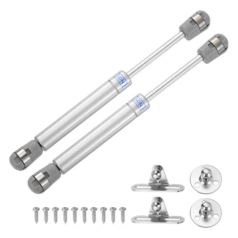 8 Inch 50N/10lb Gas Shock Strut Lift Support, (Silver, Set of 6)