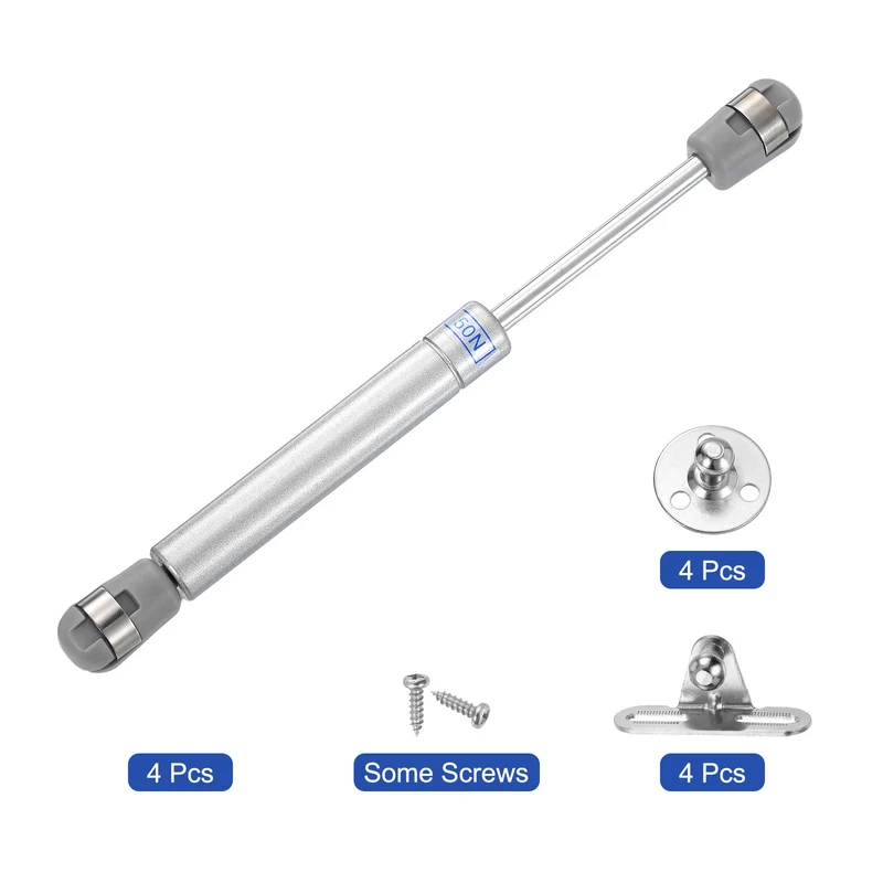 8 Inch 50N/10lb Gas Shock Strut Lift Support, (Silver, Set of 4)